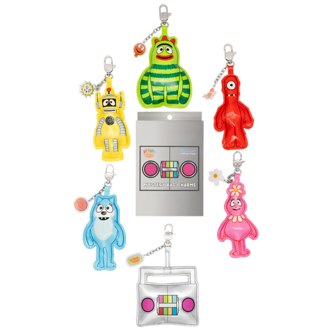 Yo Gabba Gabba Mystery Bag Glitter Vinyl Characters Padded Bag Charms